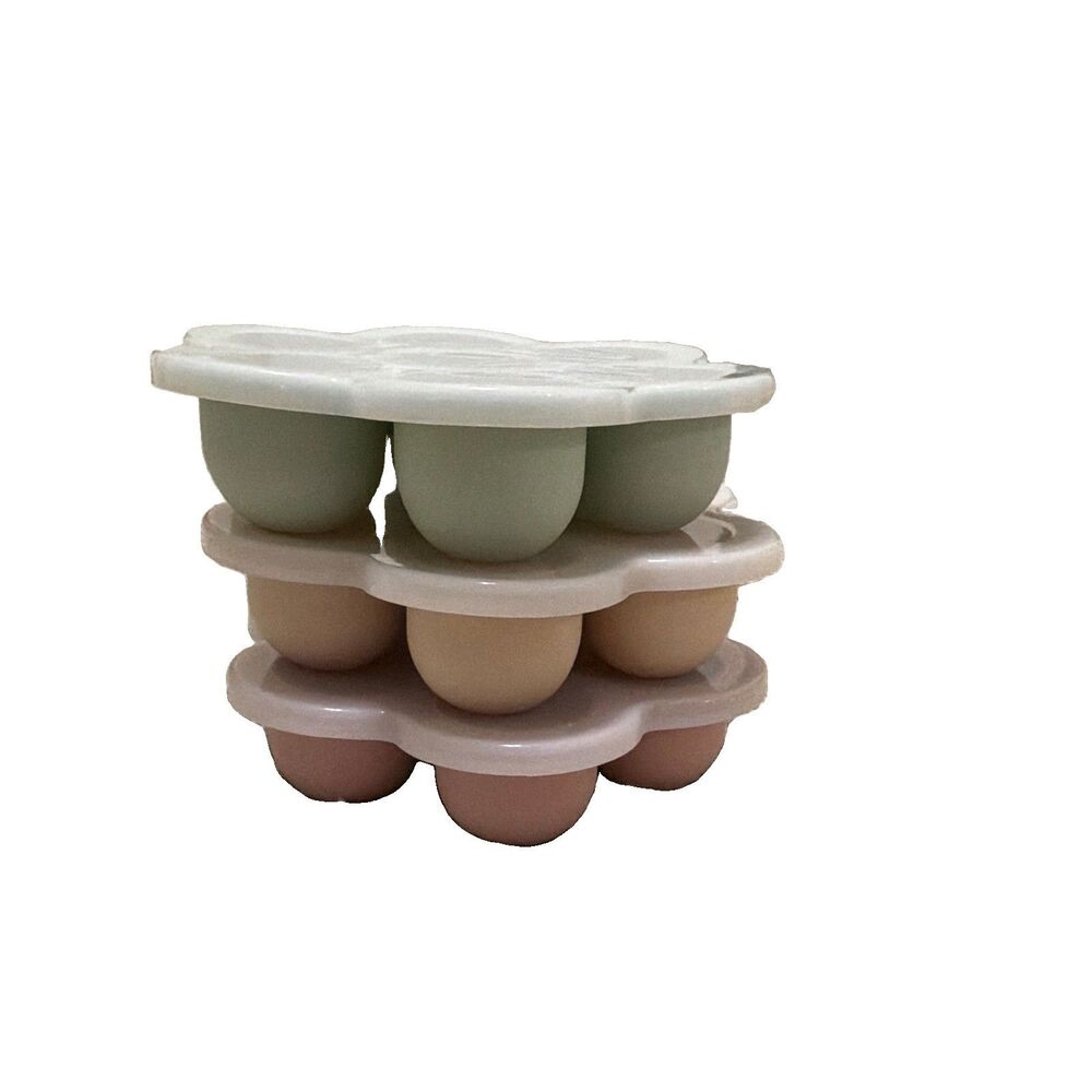 3 Pack Baby Food Freezer Tray with Lids, Silicone Baby Food Storage Container